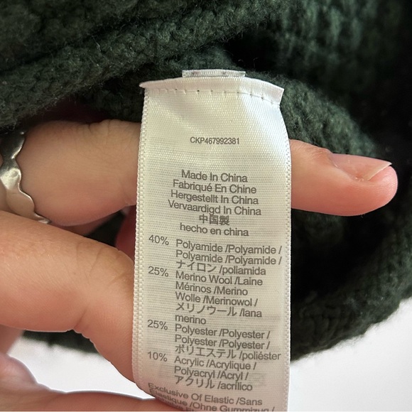 Madewell Corsica Stitch Mix Green Turtleneck Sweater Size Medium - Picture 5 of 6